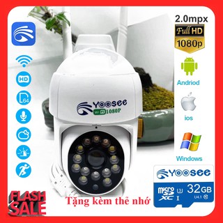 Camera yoosee ptz 14 led mini 2.0 full hd 1080p xoay 360 kèm thẻ nhớ 32gb