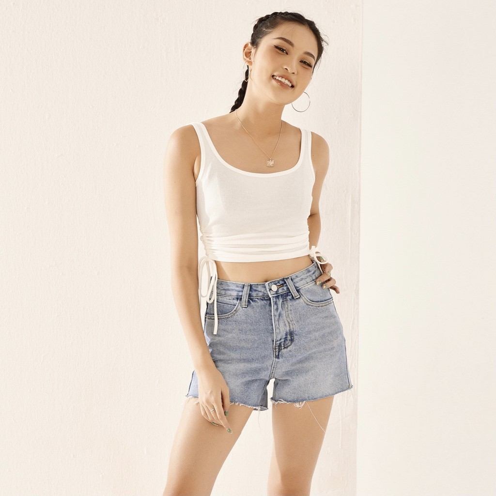 Tanktop dáng ngắn len tăm rút dây 2 bên Mia Ritta A1944