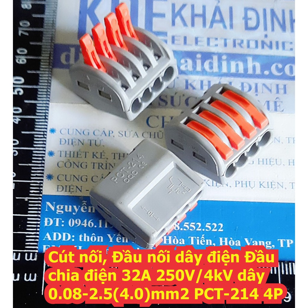 Cút nối, Đầu nối dây điện Đầu chia điện 32A 250V/4kV dây 0.08-2.5(4.0)mm2 PCT-212 ~ PCT-215 2P~5P kde7660