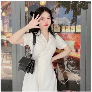 ĐẦM CỔ VEST ĐẮP CHÉO ĐÍNH EO 2M