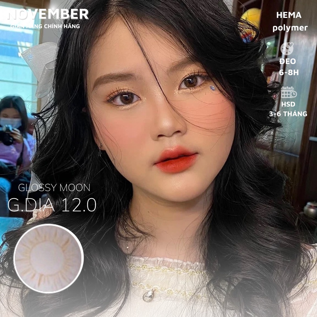 Kính áp tròng Glossy Moon Gray màu xám trong trẻo nhẹ nhàng