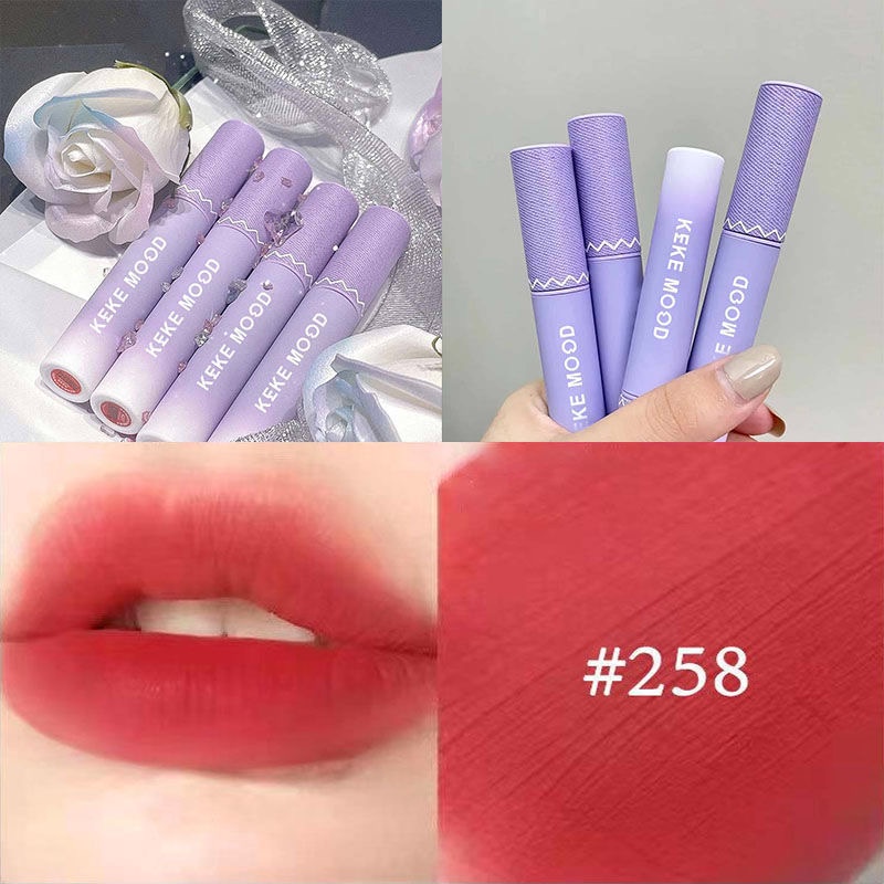 Son Môi KeKeMood Màu Tím Lâu Trôi Chống Thấm Nước
