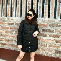 Áo phao dáng dài cổ lông