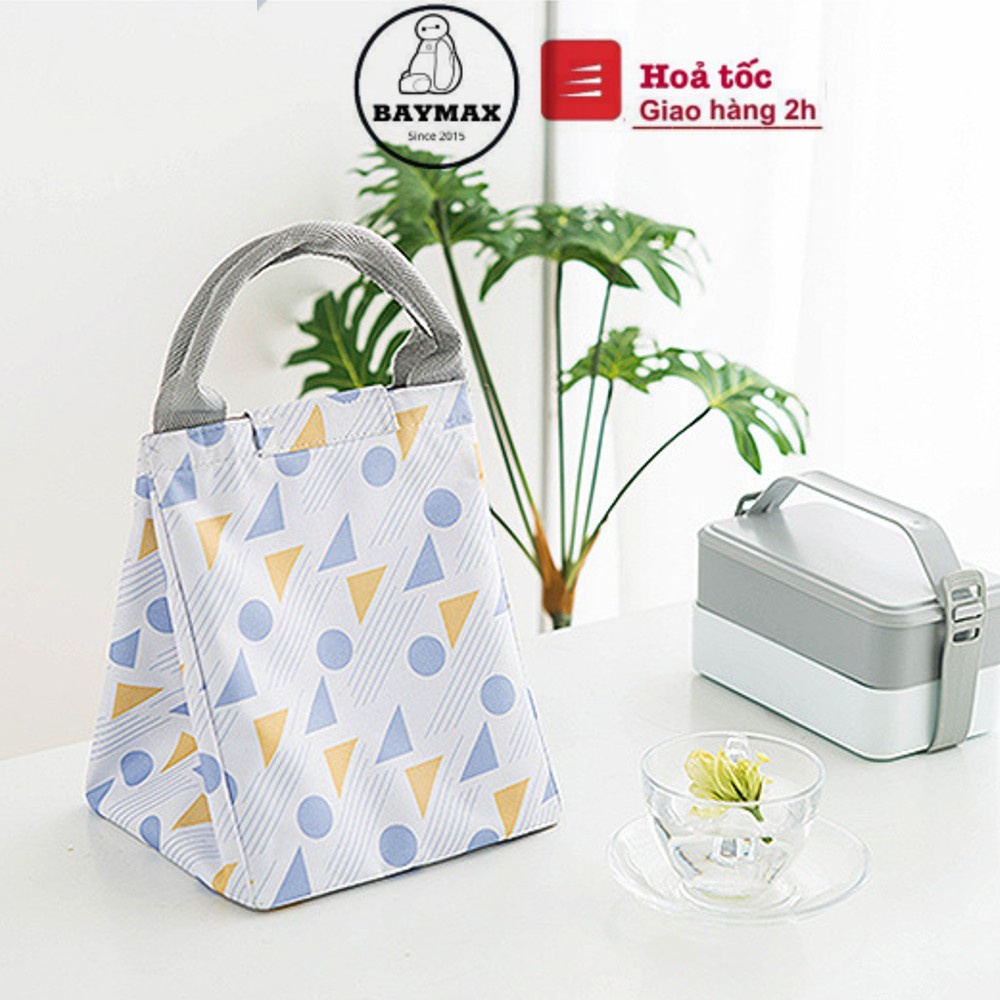Túi đựng cơm giữ nhiệt MONOGRAM lót nhôm, hoạ tiết tối giản, hiện đại