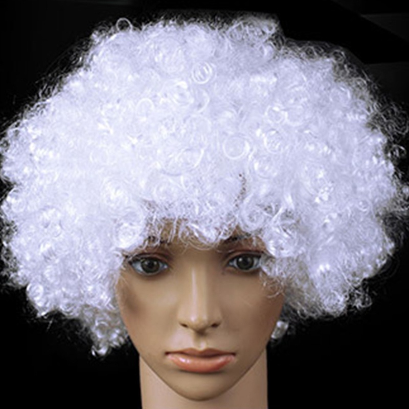 Tóc giả xoăn hóa trang chú hề có đèn LED nhiều màu sắc