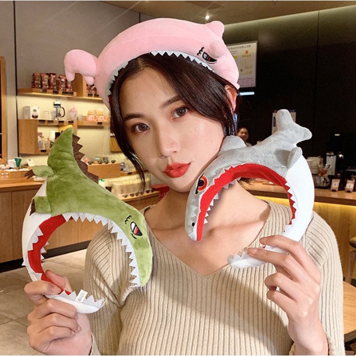 Cài tóc cá mập xanh lá và xám