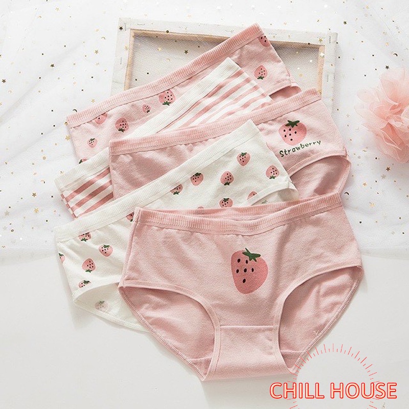 Quần lót nữ - quần lót cotton hình quả dâu 716 CHILL HOUSE