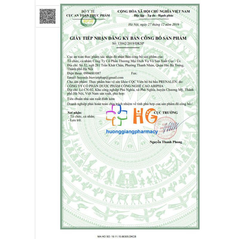 Viên bổ bà bầu CQC PRENALEN - bổ sung vitamin và khoáng chất hỗ trợ tăng cường sức đề kháng, nâng cao hệ miễn dịch