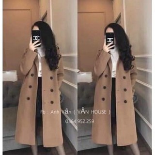 Áo Khoác Dạ Nữ, Dạ Tweed Dáng Dài, Dạ vest kẻ Hàng Quảng Châu Cao Cấp, Áo khoác dạ ép