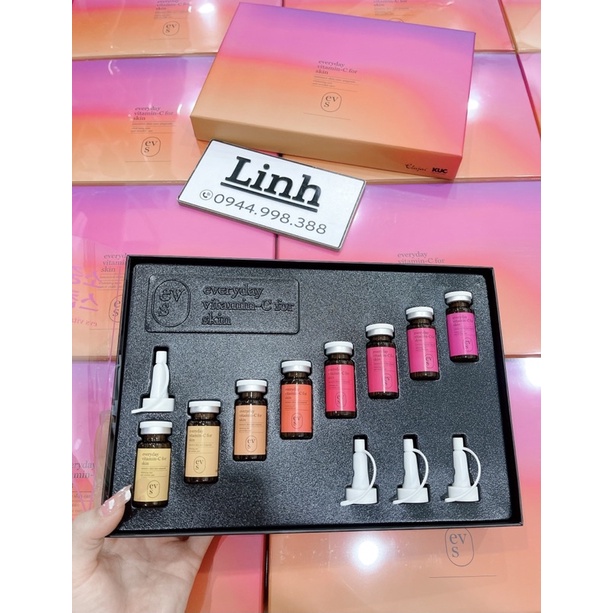 Sét tinh chất vitamin C EVS Everyday Vitamin-C Skin Care Ampoule For Skin