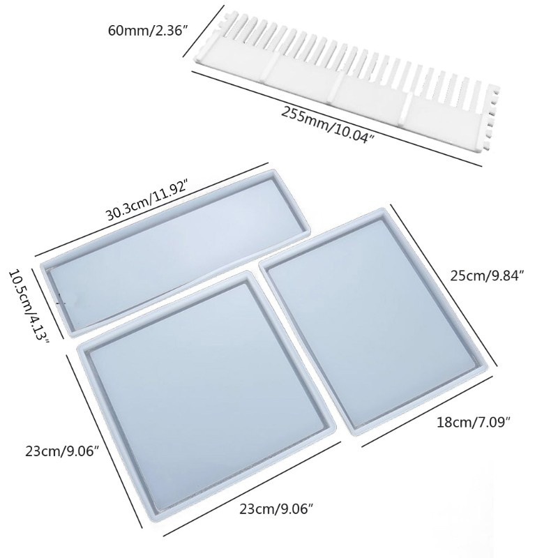 Khuôn Silicone Làm Khay Nhựa Epoxy Resin Diy
