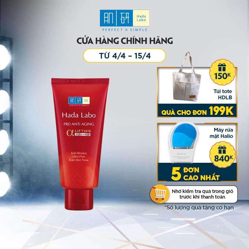 Kem rửa mặt dưỡng chuyên biệt chống lão hóa Hada Labo Pro Anti Aging Cleanser 80g