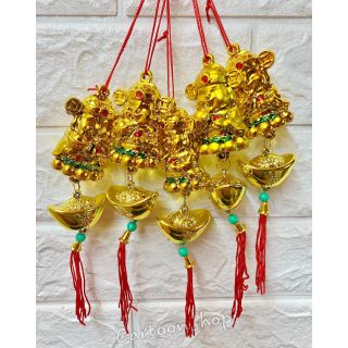 Set 5 dây thần tài thỏi vàng treo trang trí mai đào tết 2020