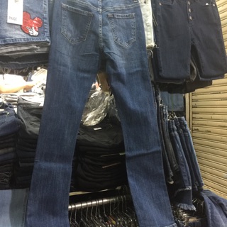 Quần jeans ống loe xuất khẩu co giãn