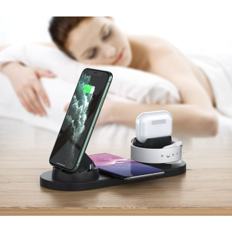 Đế Sạc Nhanh Không Dây Đa Năng Cho IPhone Samsung Android Airpods