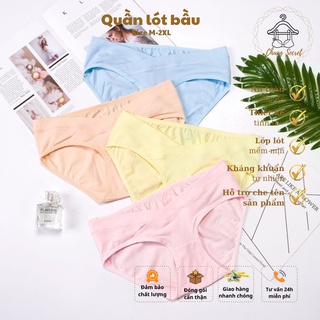 Set 2 quần lót cạp chéo cho bà bầu, chất cotton mềm