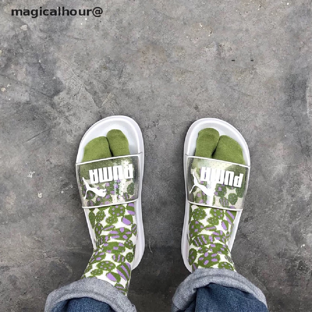 Magicalhour Japanese Multicolor Jacquard Split Toe Socks Flowers Art Middle Tube Tabi Sock new