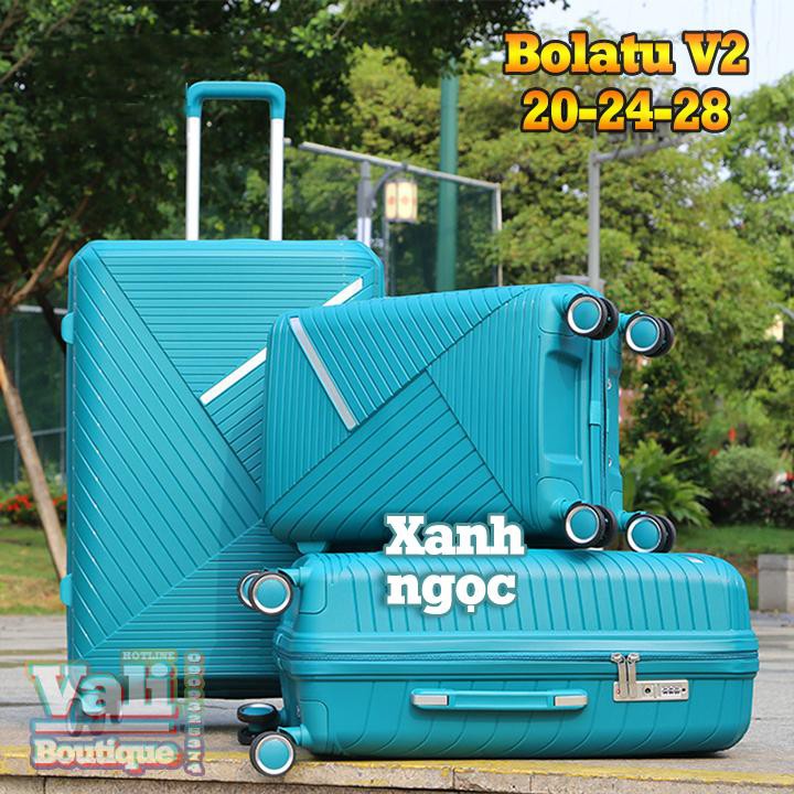 Vali kéo nhựa dẻo PP Bolatu V2 - Xanh ngọc - Size 20