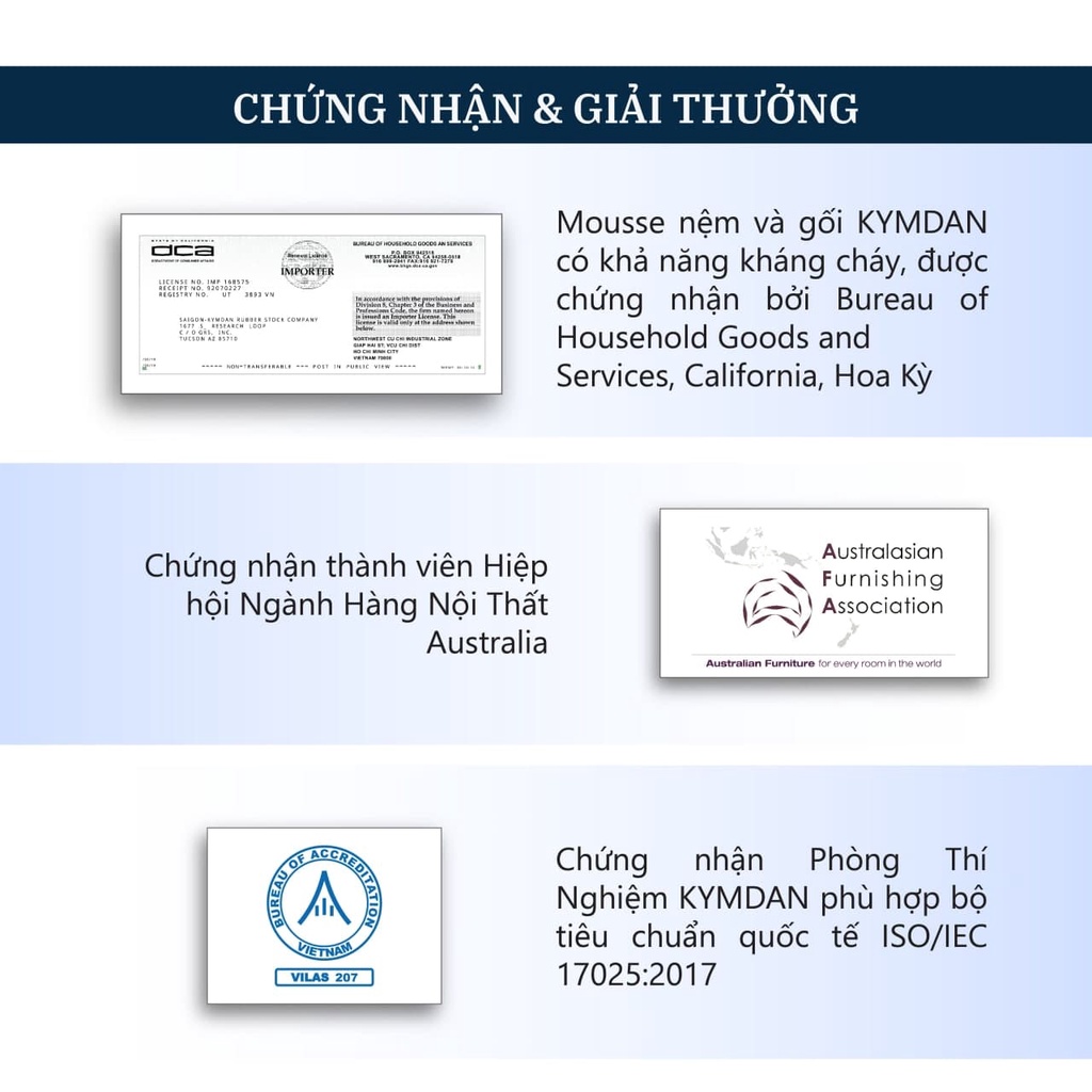 Nệm cao su thiên nhiên Kymdan Deluxe 100 x 200 x 10cm SFM