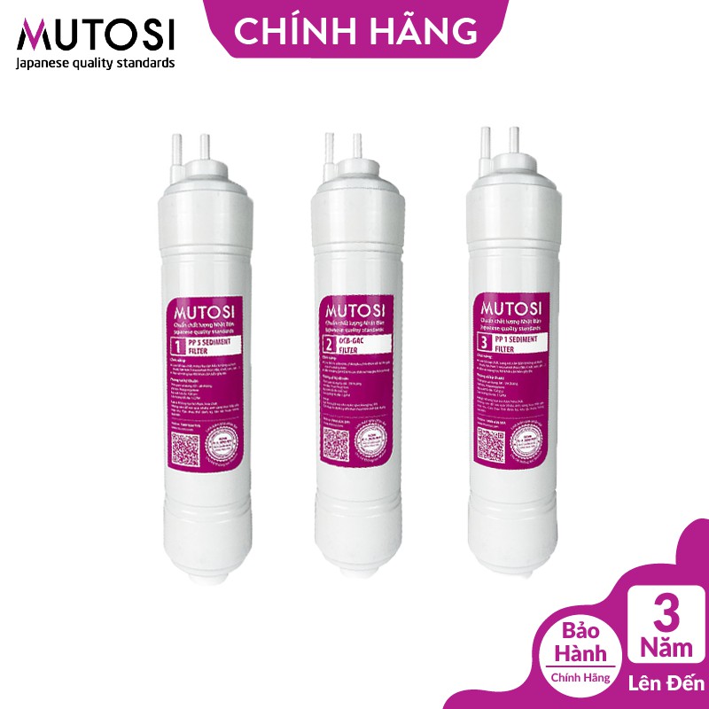 [Mã ELHA22 giảm 5% đơn 300K] Bộ 3 lõi đúc máy lọc nước Mutosi số 1-2-3 chính hãng