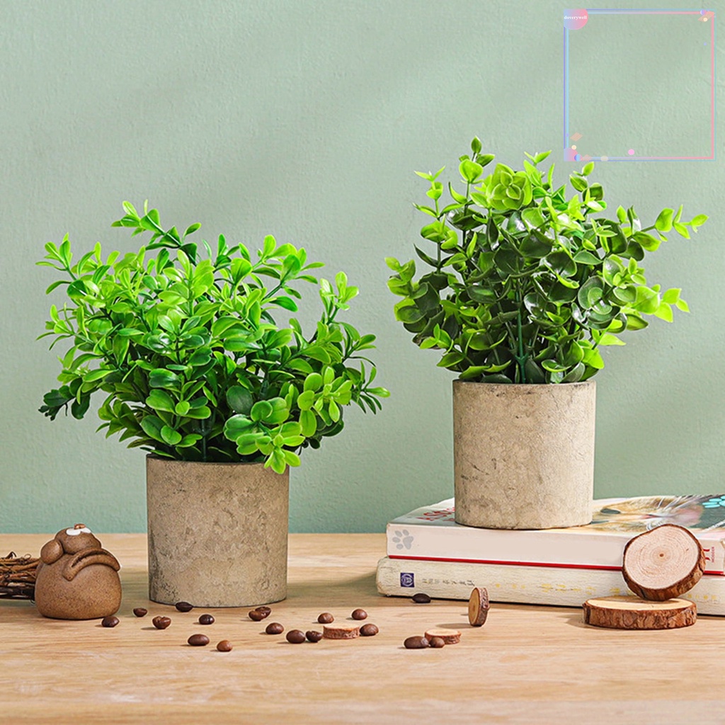 1 Bộ Chậu Cây Nhân Tạo Bằng PVC Thân Thiện Với Môi Trường Trang Trí Bàn