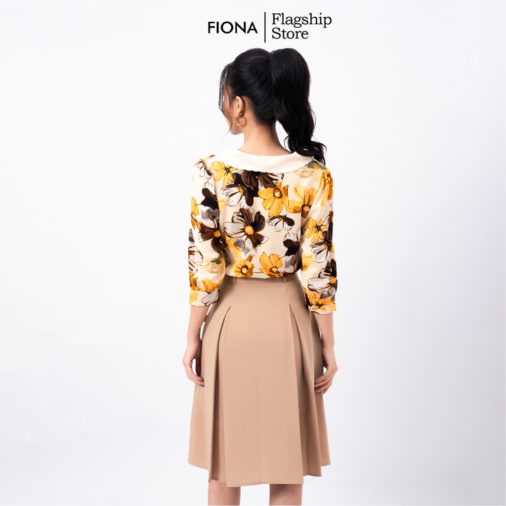 Chân váy nữ Fiona công sở dáng xòe xếp ly màu be F251468