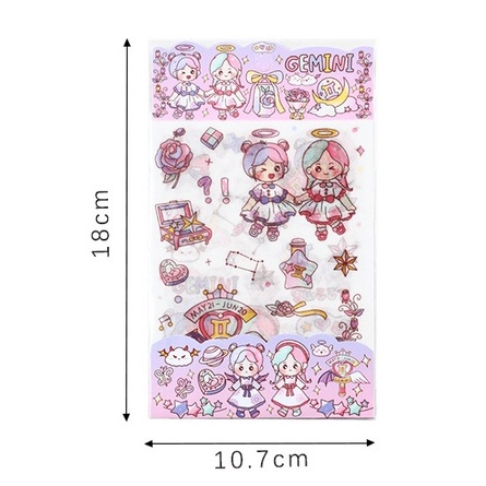 Bộ 4 Tấm sticker trang trí thiệp, đồ dùng cá nhân chủ đề hoạt hình cực dễ thương SR021