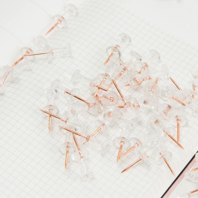 hộp 100 đinh ghim bảng trong suốt như pha lê