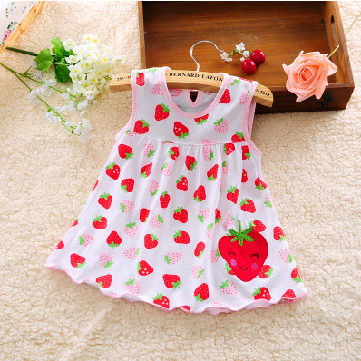 0-18 Month Baby Girl Cotton Dress Cute Cartoon Animal Outdoor Casual Dresses Polka Dot Striped Simple Dress