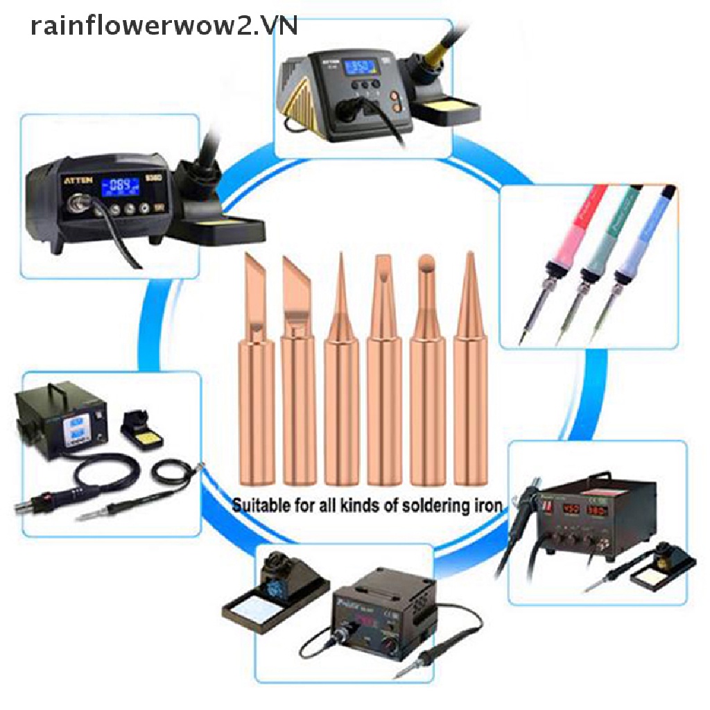 Set 5 / 6 Đầu Hàn 900M-T Bằng Đồng Nguyên Chất Không Chì [Hoa]