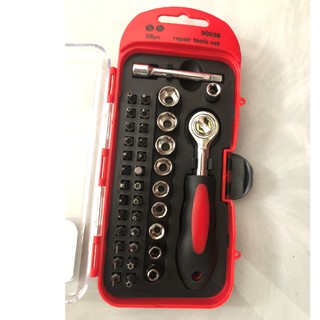 [sale shock] BỘ TÍP (TUÝP) CẦN l 1/4'' TỰ ĐỘNG 38 MÓN CAO CẤP LC-90038