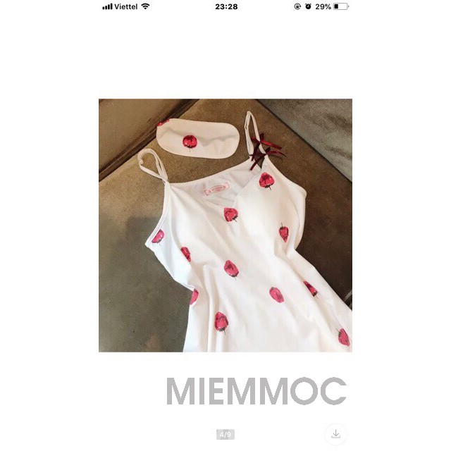 Váy ngủ quả dâu hàng loại 1(có lót ngực, dây rút điều chỉnh) | BigBuy360 - bigbuy360.vn