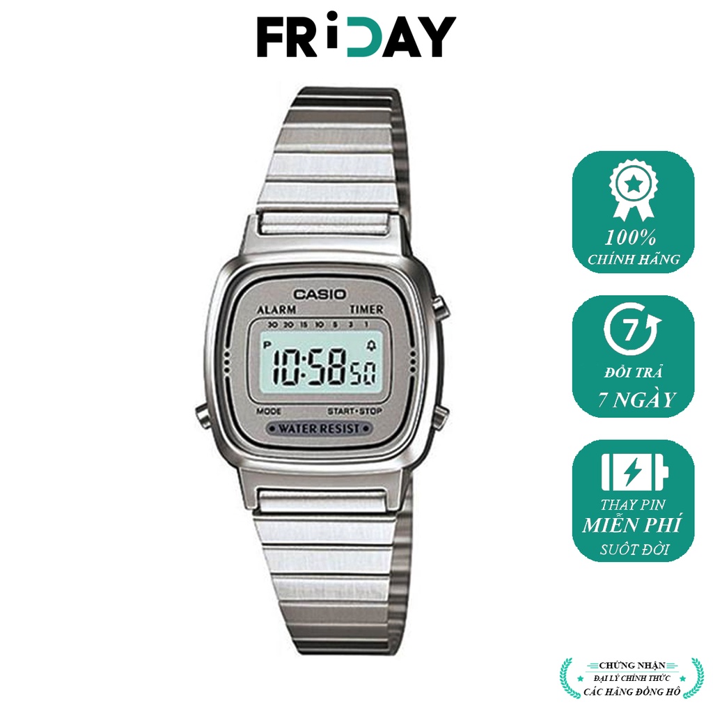 Đồng hồ Casio nữ LA670WA-7DF dây kim loại