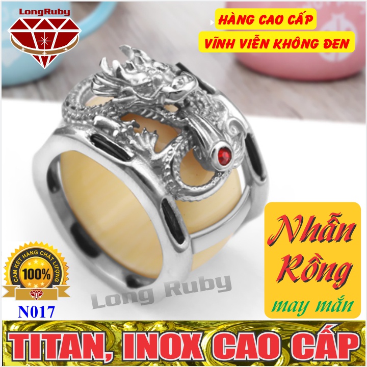 NHẪN RỒNG NGÀ MẠ VÀNG MAY MẮN | NHẪN NAM TITAN VÀNG