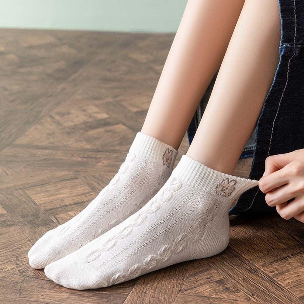 Vớ Cotton Cổ Thấp In Họa Tiết Hoạt Hình Dễ Thương Thoải Mái