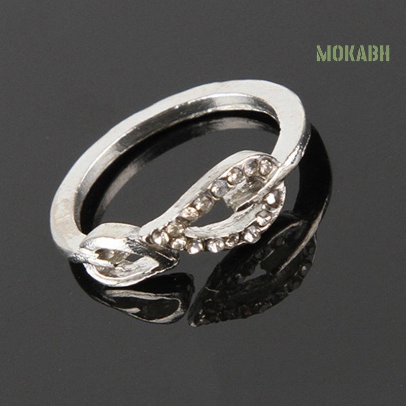 Nhẫn Hở Hai Chiếc Lá Đính Đá Thời Trang Dành Cho Nữ