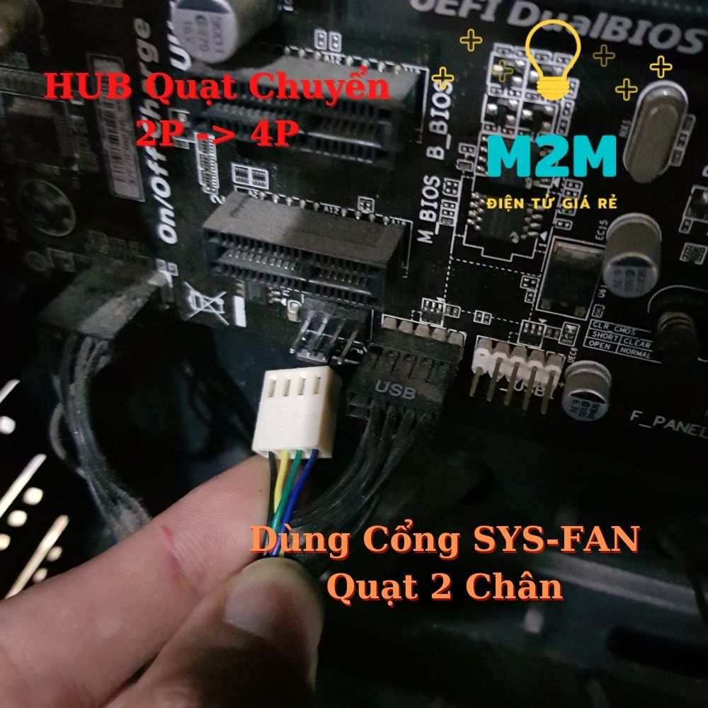 HUB Chuyển Đổi Quạt 2 Chân Sang 4 Chân Cổng SYS-FAN