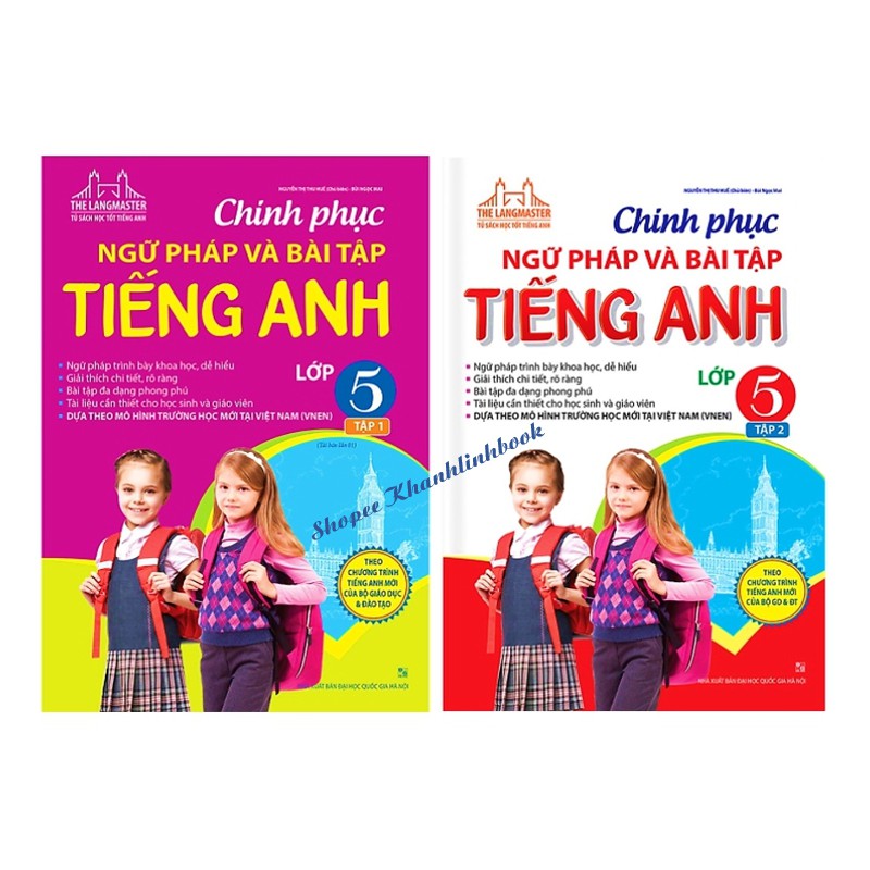 Sách - Combo Chinh Phục Ngữ Pháp Và Bài Tập Tiếng Anh Lớp 5 (2 Tập)