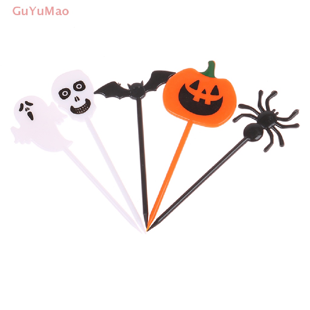 Set 10 Nĩa Ăn Trái Cây Bằng Nhựa Phong Cách Halloween