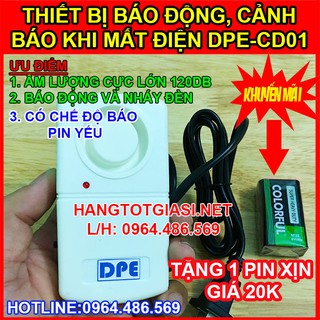 Thiết bị báo mất điện 220v báo động cảnh báo cúp điện dpe dp-cđ01