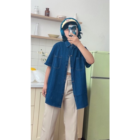 Mikey Shirt - Áo sơ mi denim nữ form rộng