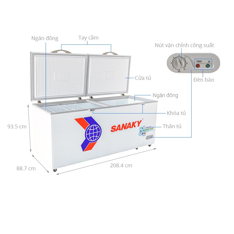 Tủ Đông Sanaky VH-8699HY3 2 CÁNH,1 NGĂN ĐÔNG,761 LÍT