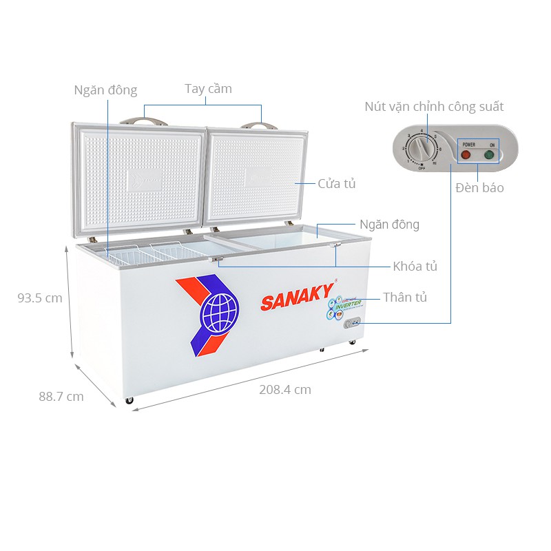 VH-8699HY3 - Tủ Đông Sanaky VH-8699HY3 - 2 CÁNH,1 NGĂN ĐÔNG,761 LÍT