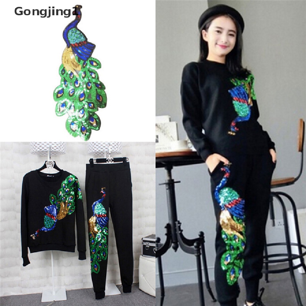 Miếng vá quần áo hình con công miếng vá sequin thời trang miếng vá quần áo đơn giản
