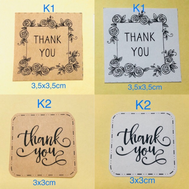 50 Nhãn Dán Sticker “THANK YOU”