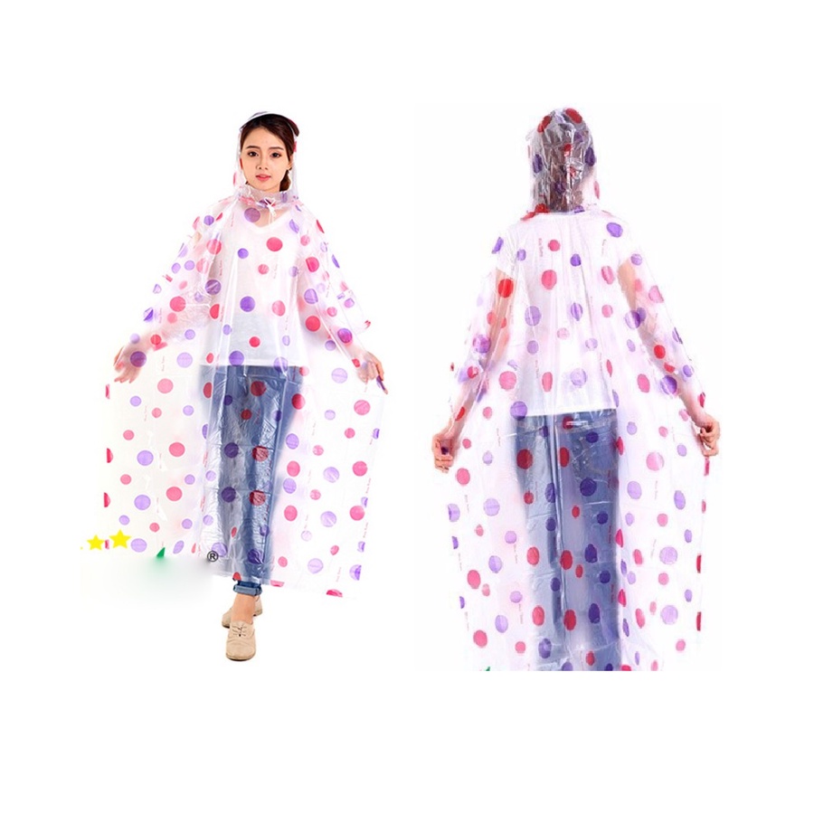Áo mưa cánh dơi chấm bi tiện dụng bền đẹp