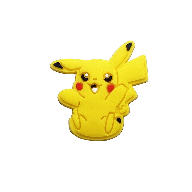 Nút Gắn Dép Jibbitz, Sticker Nhựa Mềm PVC Hình Pokemon