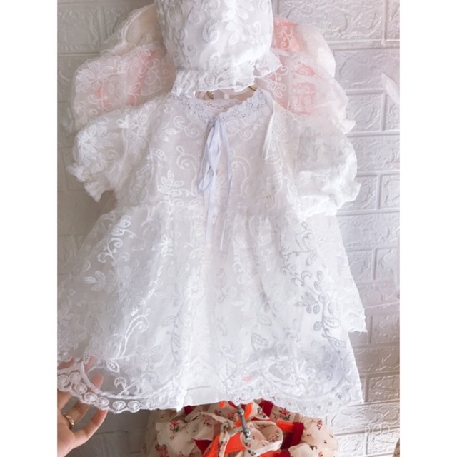 Váy Trẻ Em Váy Ren Công Chúa Cho Bé Gái Tặng Kèm Mũ Siêu Xinh Đầy Tháng, Thôi Nôi,Sinh Nhật