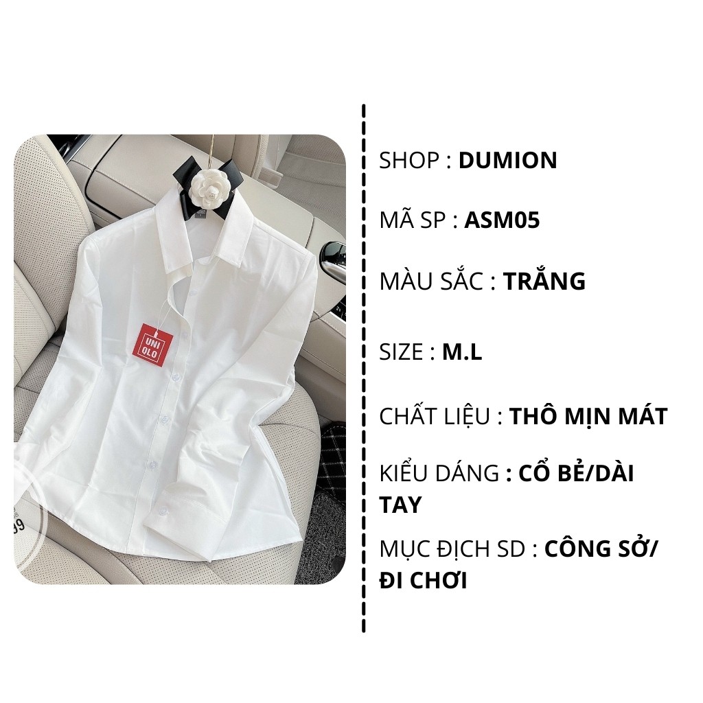 Áo sơ mi nữ UNIQLO trắng dài tay cực đẹp