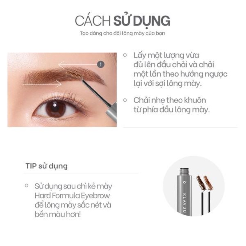 Mascara chân mày Klavuu Easy Touch Browcara